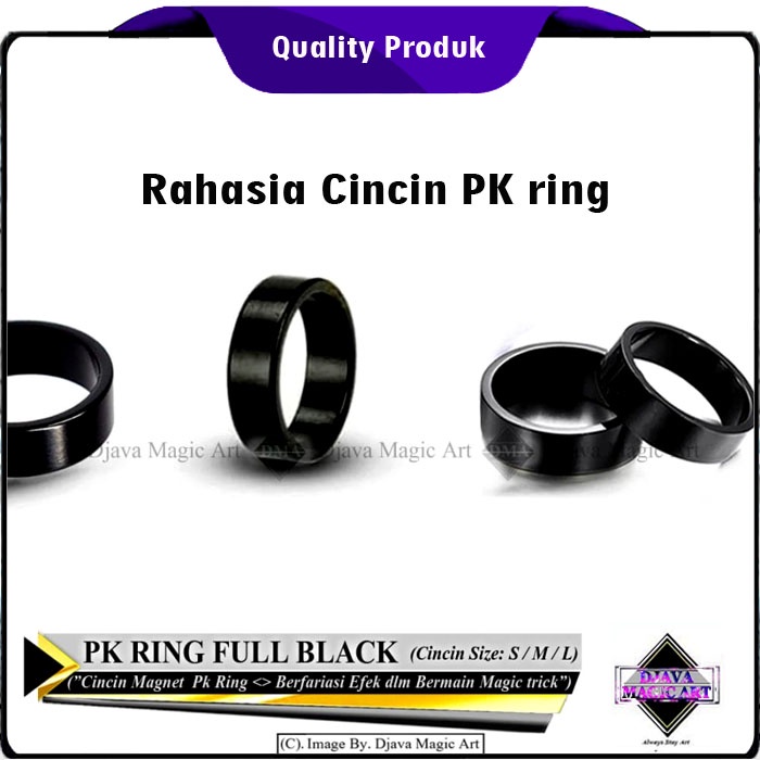 PK Ring Black Full - Cincin Magnet -Gimik - Magic Trick - Djava Magic Art Grosir