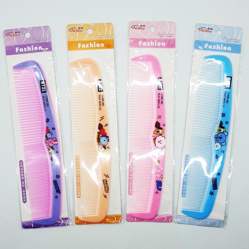 SISIR RAMBUT BT21 BTS KARTUN LURUS TERMURAH / SISIR RAMBUT BTS BT21 BENTUK PANJANG WARNA WARNI