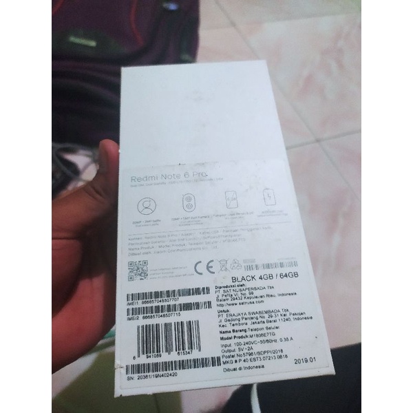 

dushbook redmi note 6 pro original TAM