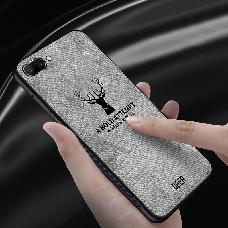 Casing Belakang Bahan TPU Tekstur Kepala Rusa untuk iPhone 6 / 7 / 8 / X