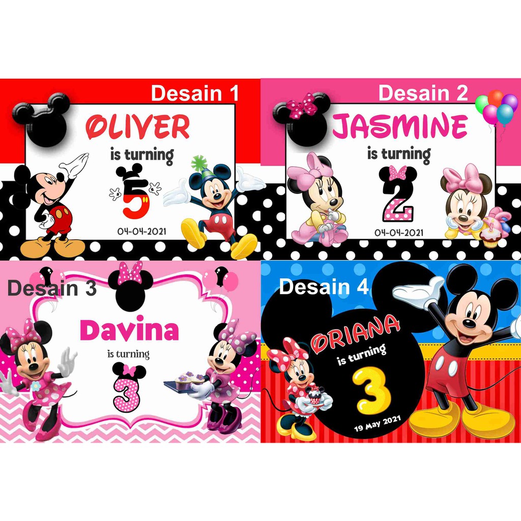 

STIKER LABEL GOODIE BAG BENTO MOTIF MICKEY MINNIE