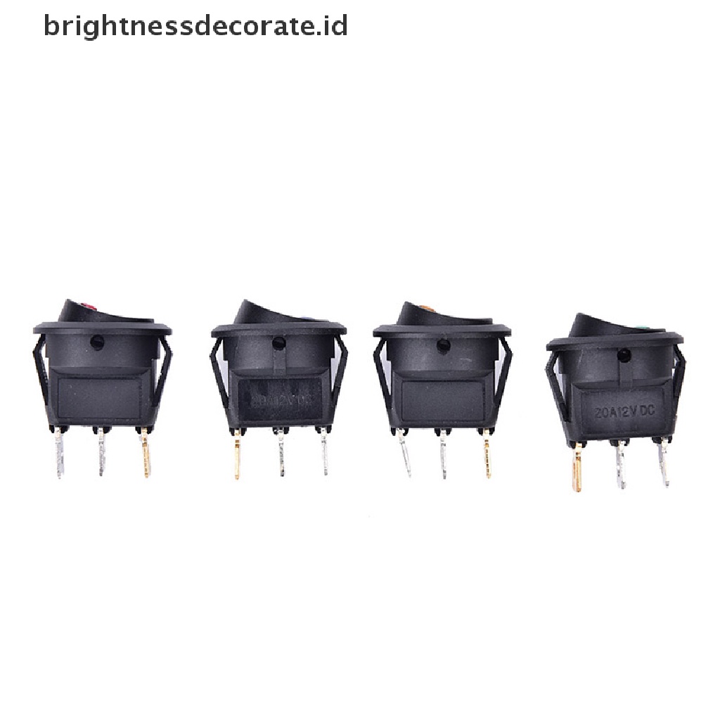 (Birth) 4pcs Saklar Rocker On / Off 12v Anti Air Bentuk Bulat Dengan Lampu Led Untuk Mobil / Perahu