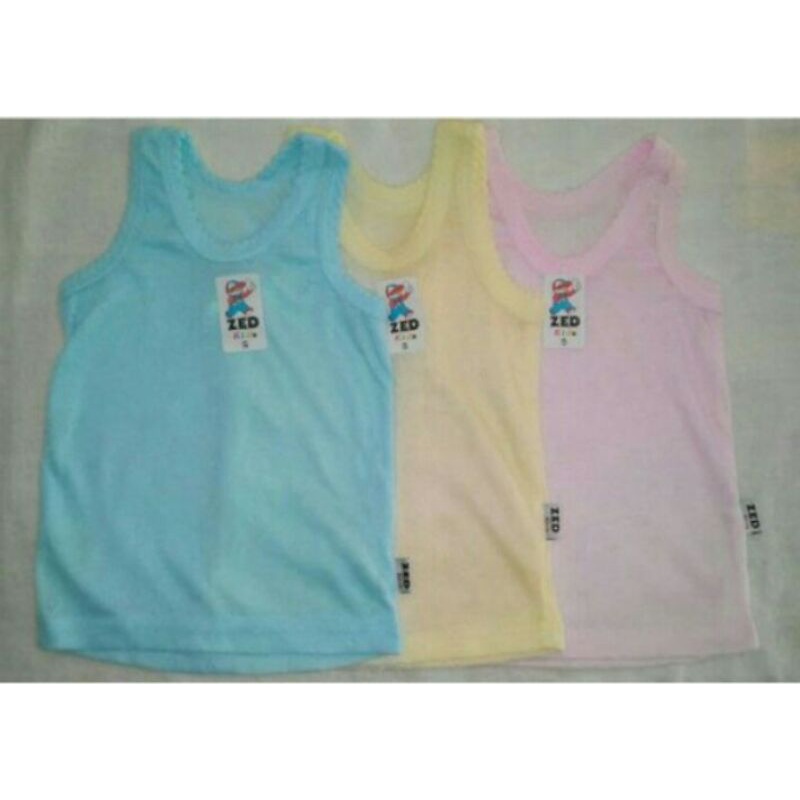 3 pcs Kaos singlet  bayi Zed kids termurah Ukuran S M L dan XL