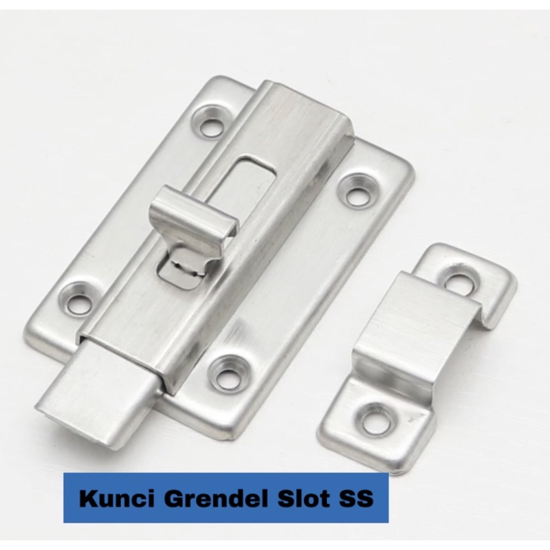 Kunci Pintu Jendela Grendel Stainless Slot Lebar Kamar Mandi 3 inch 3&quot;