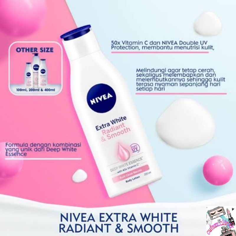 ☃️Cutezz_Ching1☃️Nivea Extra White Radiant &amp; Smooth
