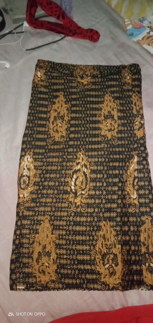 Dela Rok Span Plisket Pendek Batik Wanita Jumbo Fit To Xxl