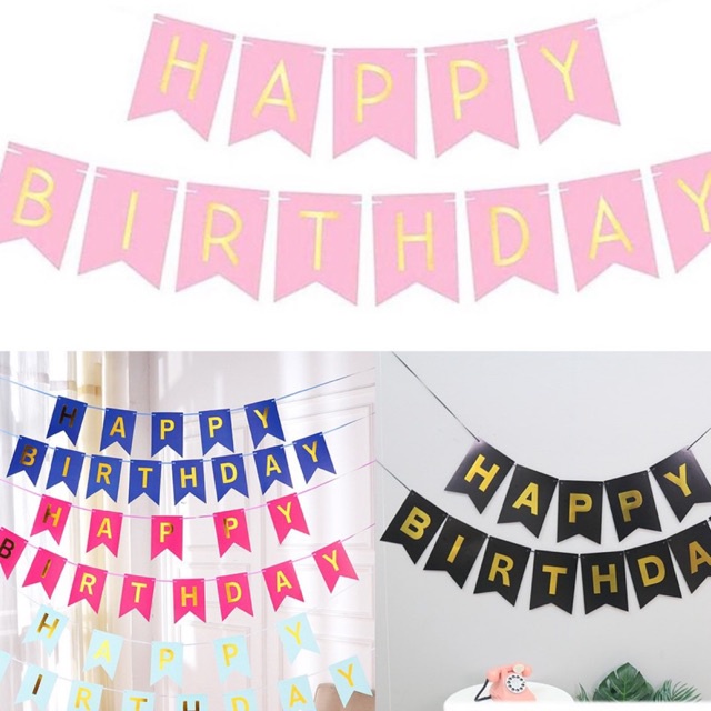 Banner Happy Birthday Warna Warni Backdrop Pesta Bendera Bunting Ultah Segilima Banner Tulisan