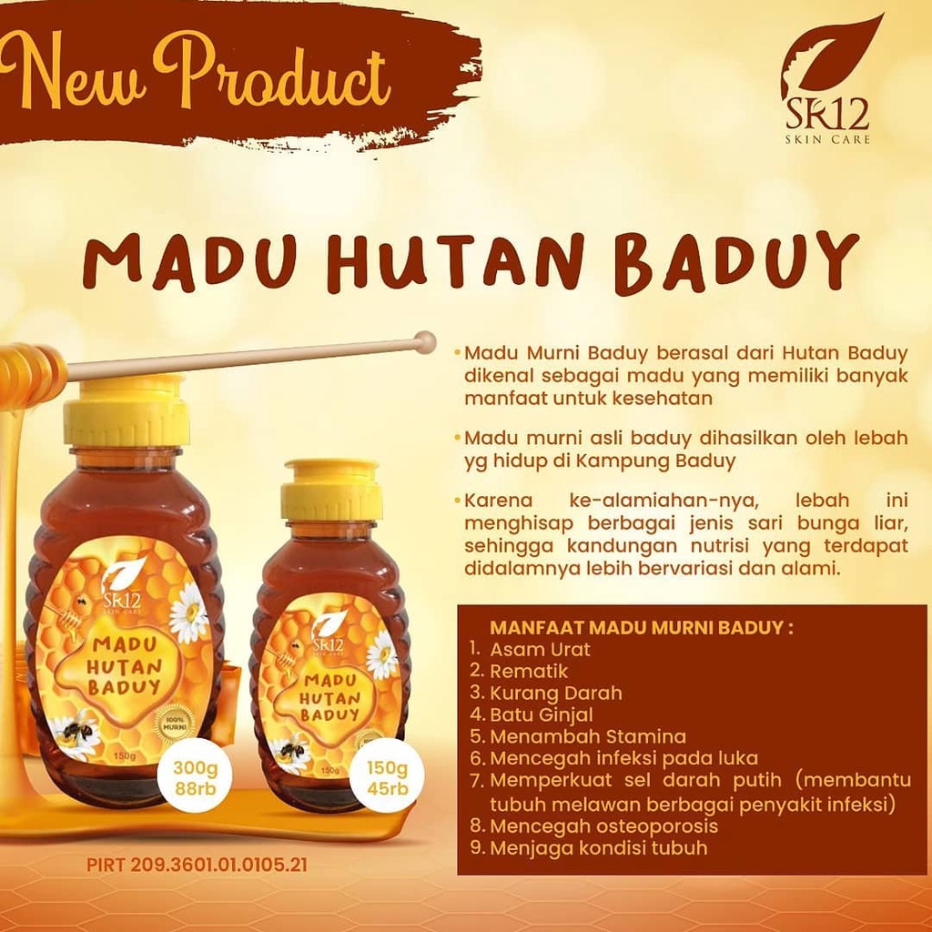 

Madu Hutan Baduy [ 300 gram ] Sr12 herbal - Pure Honey - Madu Asli - Menjaga sistem imun