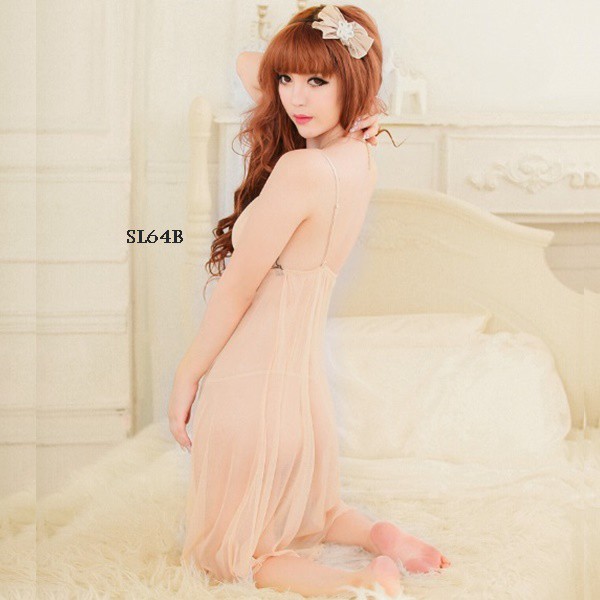 [BISA COD] BAJU TIDUR WANITA DEWASA  LINGERIE SEXY SLEEPWEAR CREAM SL64B