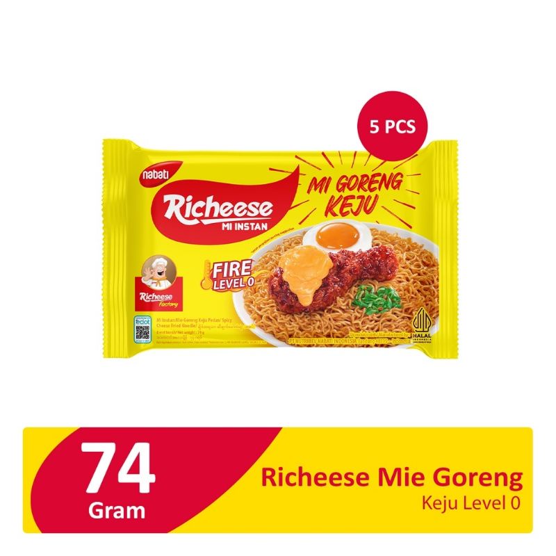 

PAKET ISI 5PCS MIX RANDOM VARIAN RICHEESE NABATI MIE INSTAN RAMEN KEJU MI GORENG KEJU PEDAS LEVEL 0 3 5