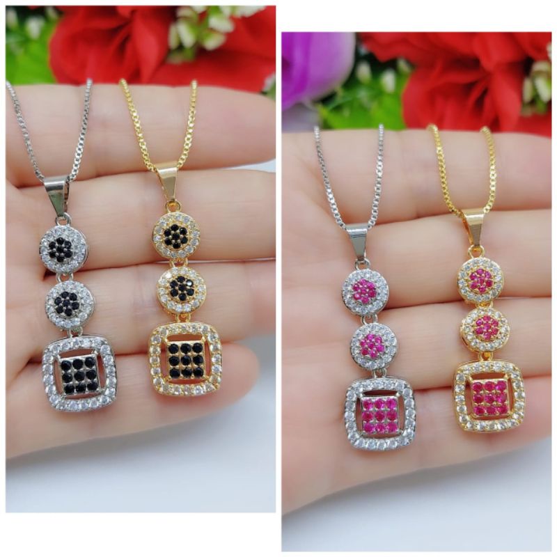 Set Kalung+Liontin Permata Xuping Mata Merah dan Hitam