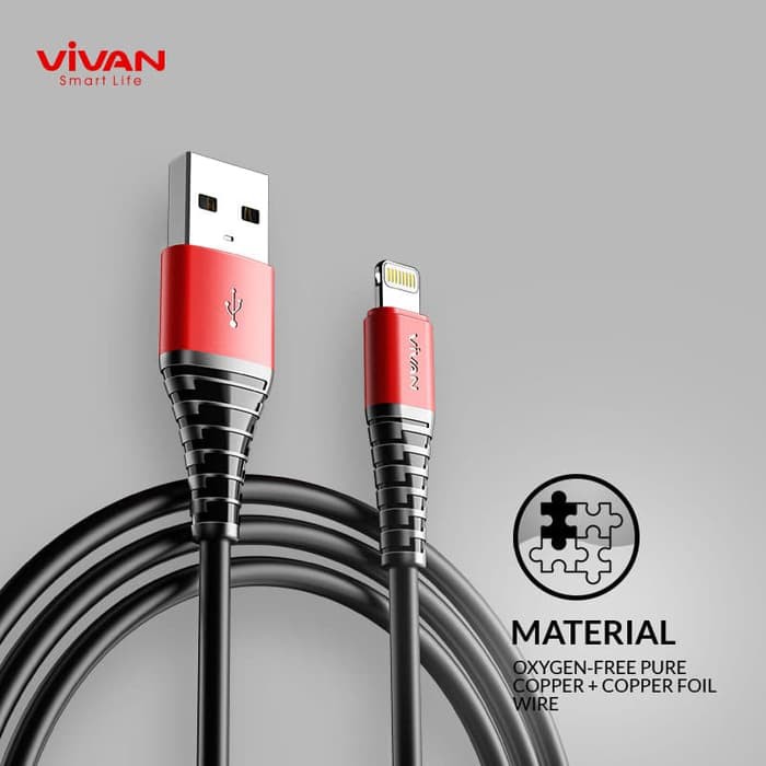 Kabel Data iPhone VIVAN SL100 - 2.4A - 100CM