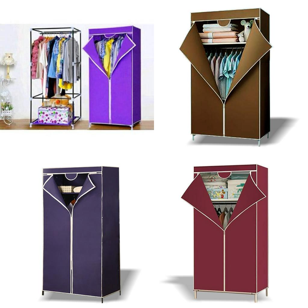Laris_Unik Lemari Portable Serbaguna Bahan Kain Resleting Bisa Di Gulung Ke Atas Rak Tempat Pakaian