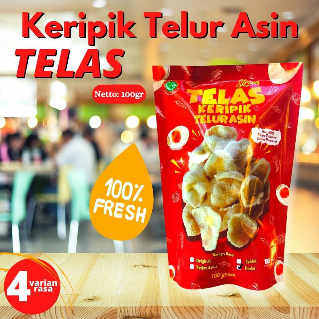 

TELAS Keripik Telur Asin Rasa Pedas