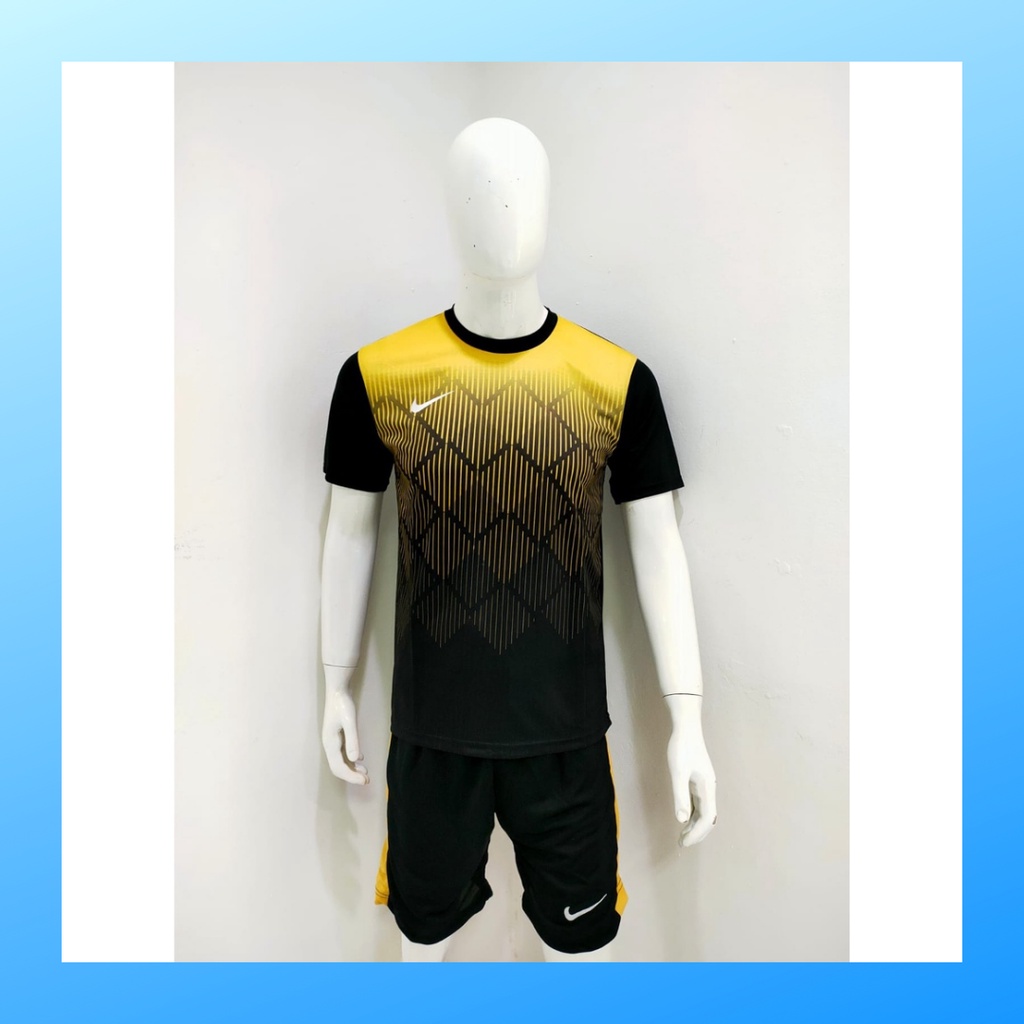 jersey futsal pria kaos sepak bola baju dan celana setelan wanita dewasa t-shirt outfit seragam jarsey kostum olahraga pakaian apparel sport jersy soccer casual jersi suit NK156 hitam