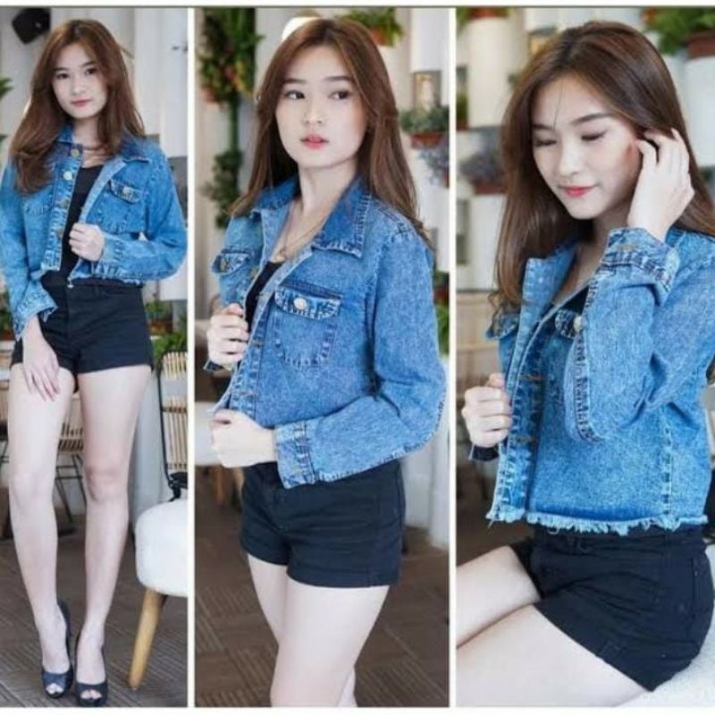 ORIGINAL JEANS JACKET CROP HARGA PROMO