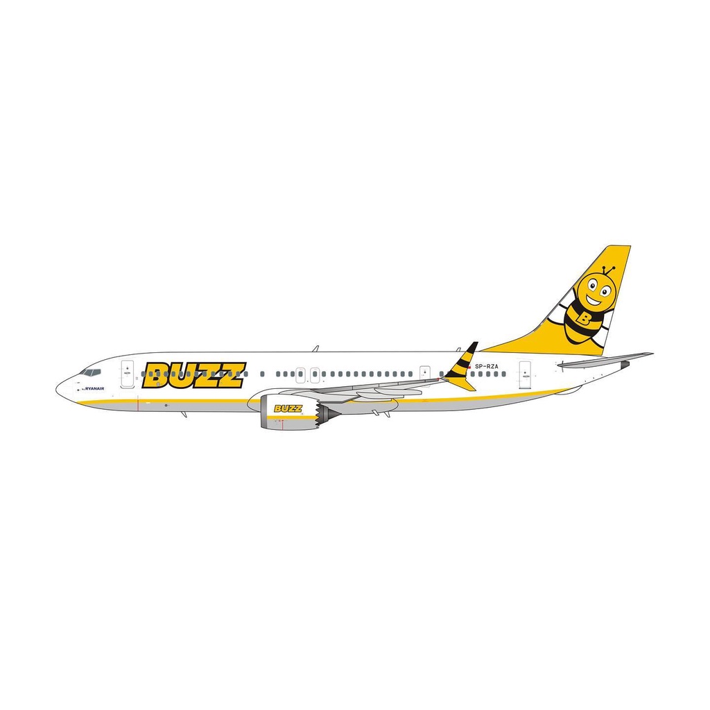 mainan diecast pesawat Phoenix Boeing B737-8 MAX Buzz Ryanair 1:400