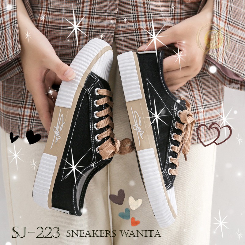 【Jwalk】Sepatu Sneakers Wanita Casual Wear ala Back to School Import Super Premium - Ungu 223