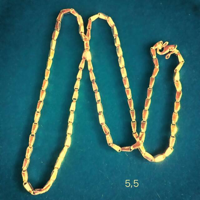 Kalung Padi Lapis Emas, bahan Perak Murni