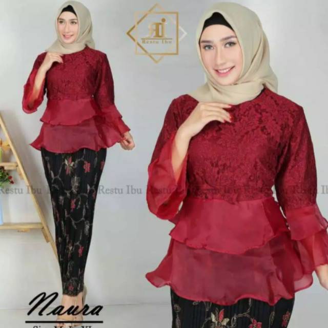 KEBAYA MODEREN/KEBAYA BATIK/SETELAN KEBAYA/KEBAYA NAURA/BATIK HNN