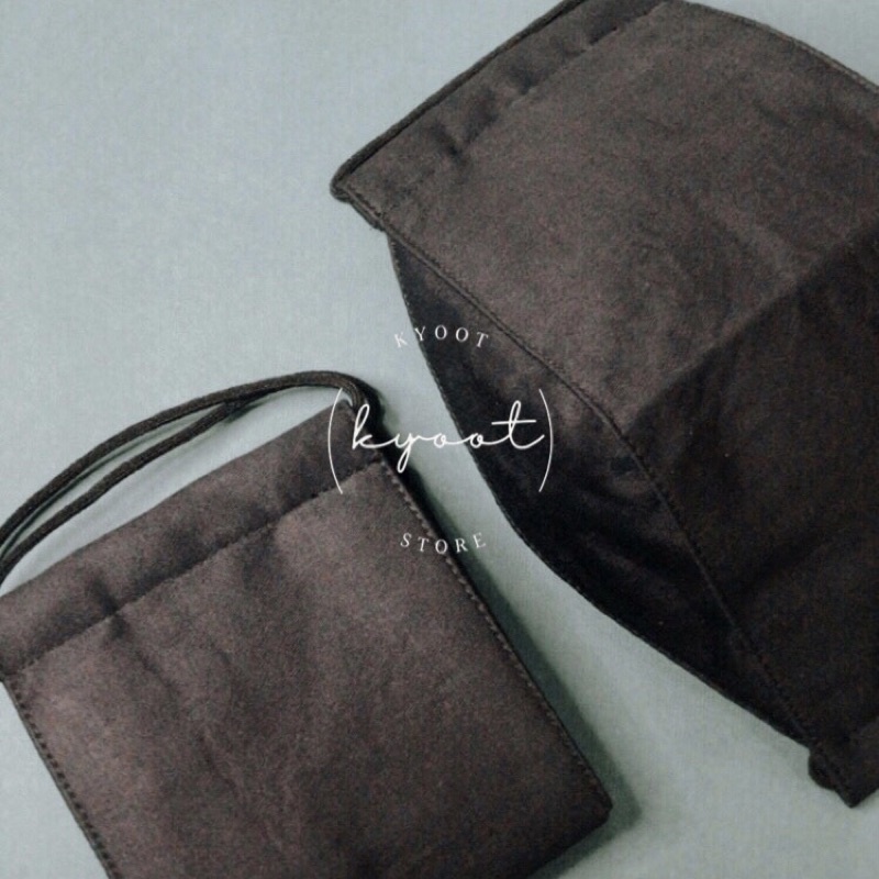 Masker Kain Katun 3D Hitam Polos / Masker 3D Korea / Masker Anak / Masker Dewasa Murah