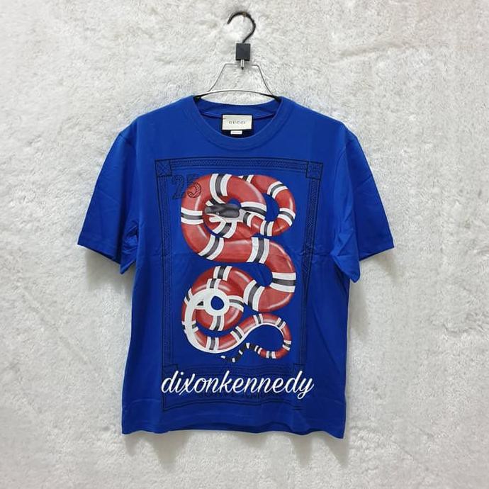 Kaos Gucci Snake Blue Colour New Super Mirror Quality 1:1 .Aruansy.Olshop
