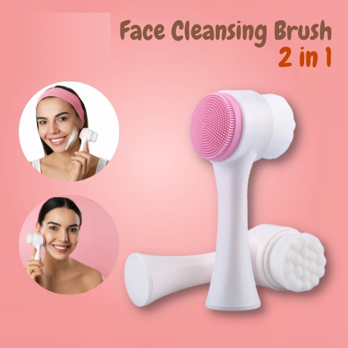 PEMBERSIH WAJAH SILIKON 2 SISI ALAT CUCI MUKA SIKAT WAJAH FACIAL BRUSH