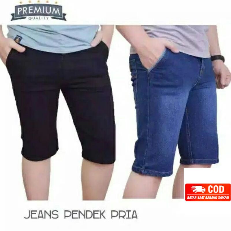 CELANA PENDEK JEANS PRIA STRAIGHT LAKI LAKI COWOK