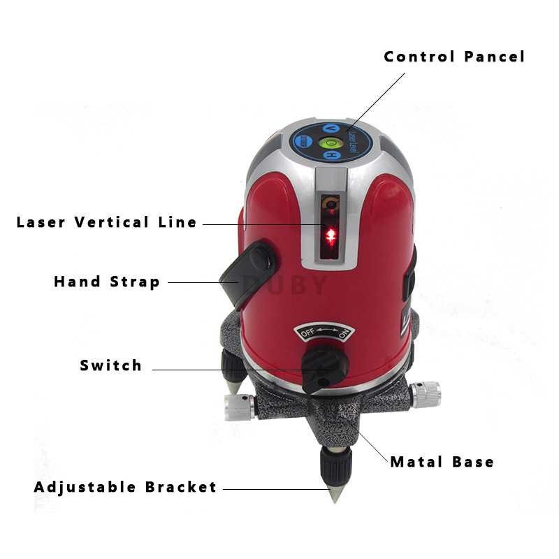 Laser Level Merah Self Leveling Laser Red 5 Line 6 Point Waterproof