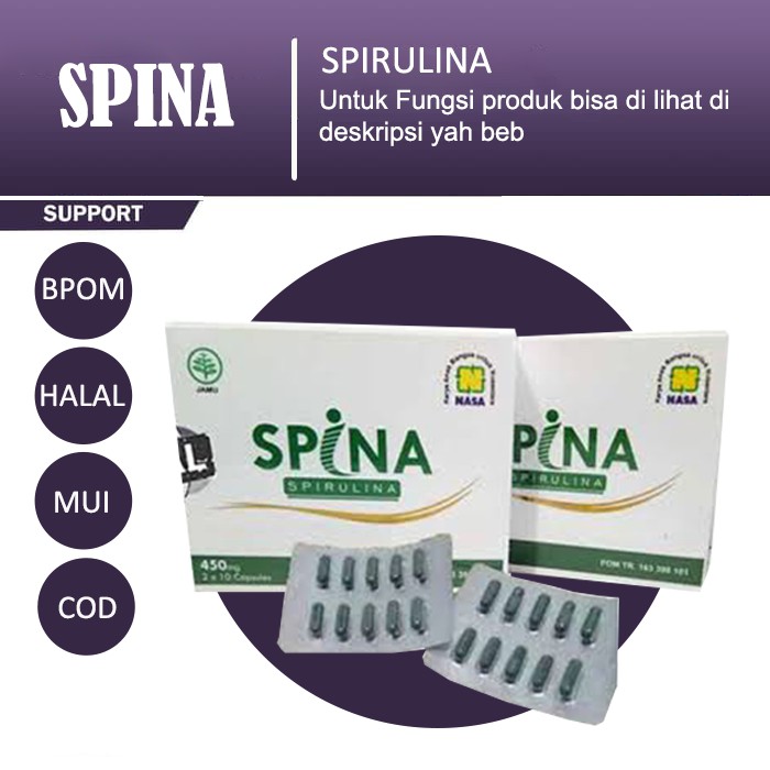 Masker Spina Spirulina Blister Nasa Pencerah Penghalus Kulit Wajah Penghilang Jerawat Batu