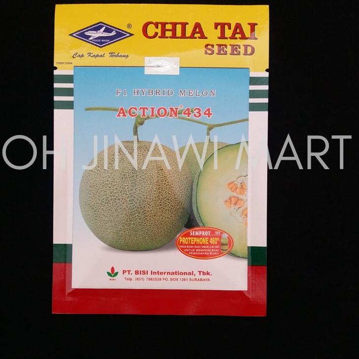 Promo  Benih Biji Seed Bibit Melon Action 434 Cap Kapal Terbang Isi 550 Benih 10 g ~
