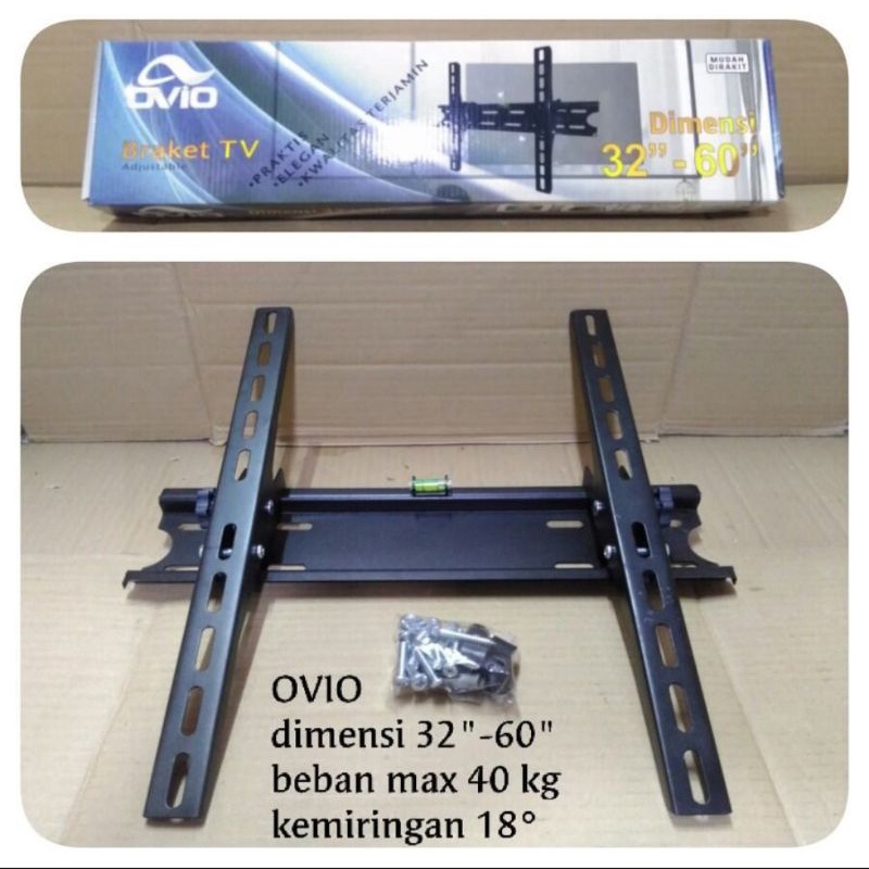 Bracket TV adjustable OVIO 32inch-75inch (tempel di tembok)