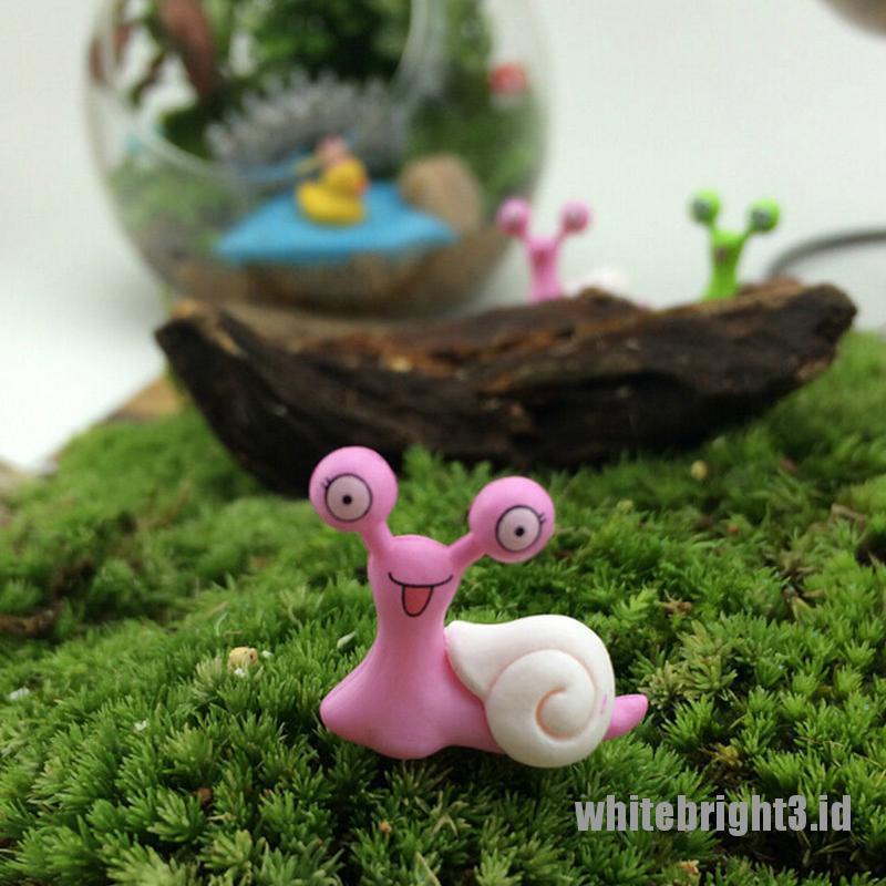 (white3) Miniatur Siput Bahan Resin Untuk Dekorasi Rumah Boneka