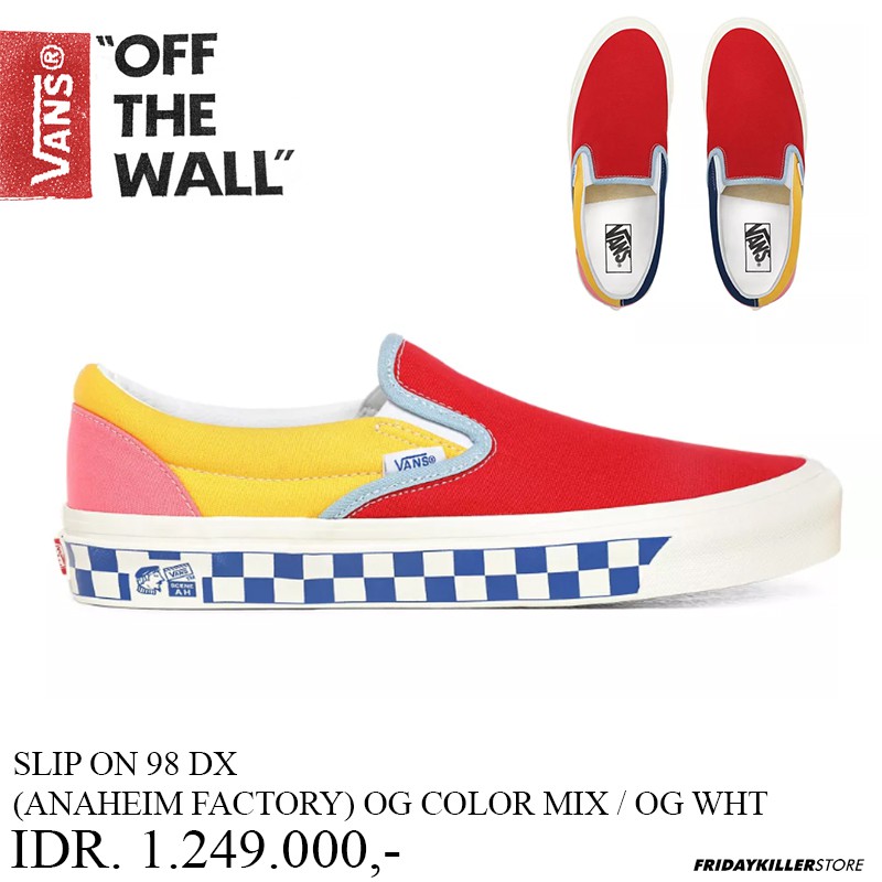 SEPATU VANS OFF THE WALL | SLIP ON 98 DX ANAHEIM FACTORY OG COLOR MIX OG WHITE