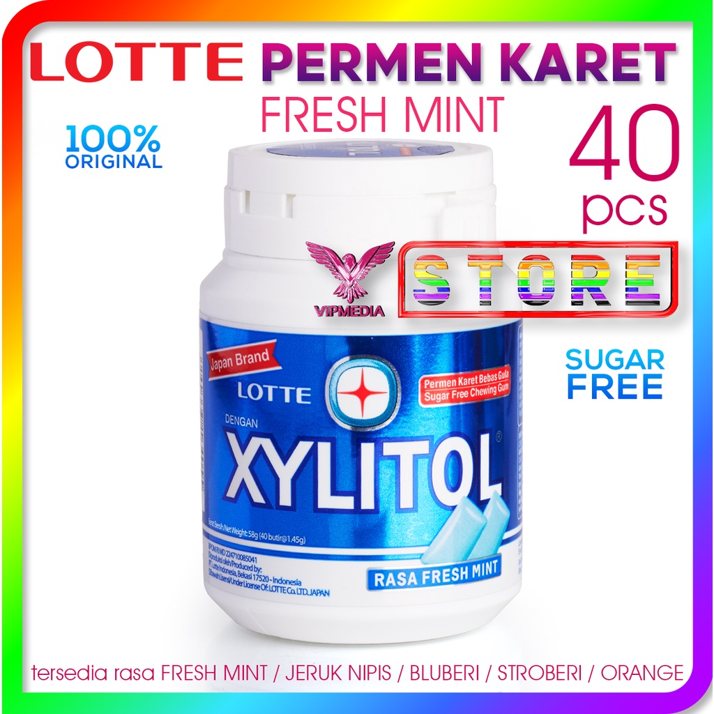 

Lotte Xylitol Permen Karet Bebas Gula FRESH MINT - isi 40 Butir