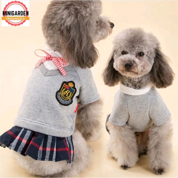 PET CLOTHES SERAGAM SEKOLAH baju hewan motif uniform kostum anjing