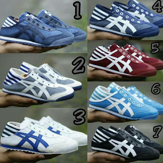 BERKUALITAS SEPATU WANITA ONITSUKA SLIP ON BIG SALE 36 SD 40 HITAM PUTIH MURAH KEKINIAN
