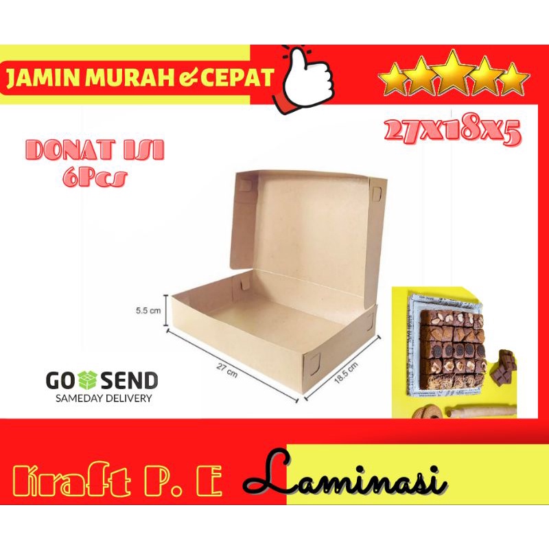 Dus donat isi 6 | Dus donat 27x18x5 | Dus kraft | Dus kue