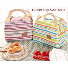 Cooler Bag Motif Salur Lunch Bag (Bonus 1 Pc Jelly Ice Cooler) Tas Asi Tas Bayi Coolerbag