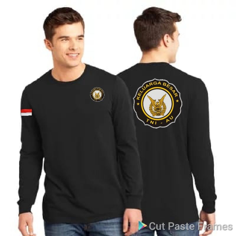 Kaos lengan panjang tni logo au
