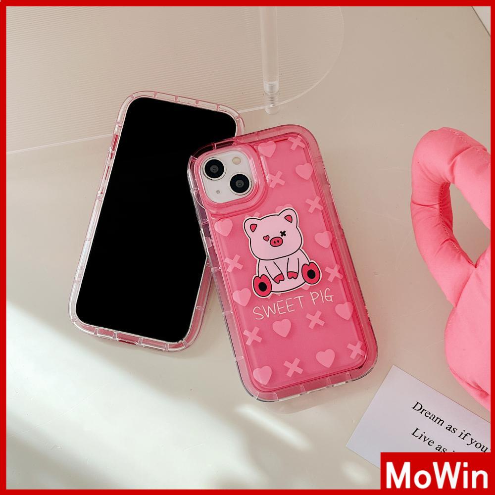 For iPhone 14 Pro Max iPhone Case TPU Clear Case Soft Case Airbag Shockproof Pink Cartoon Cute Bear Compatible For iPhone 13 Pro Max 12 Pro Max 11 Pro Max 7plus XR xs max 6sPlus