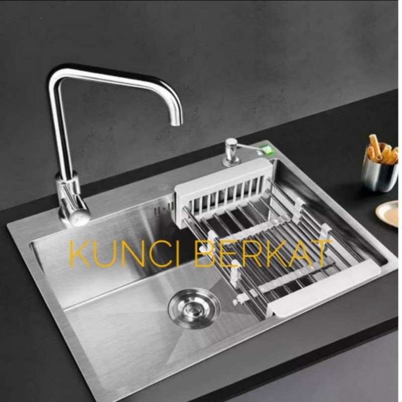 Kitchen sink komplit 5040/Bak Cuci Piring/Kran Angsa Crome
