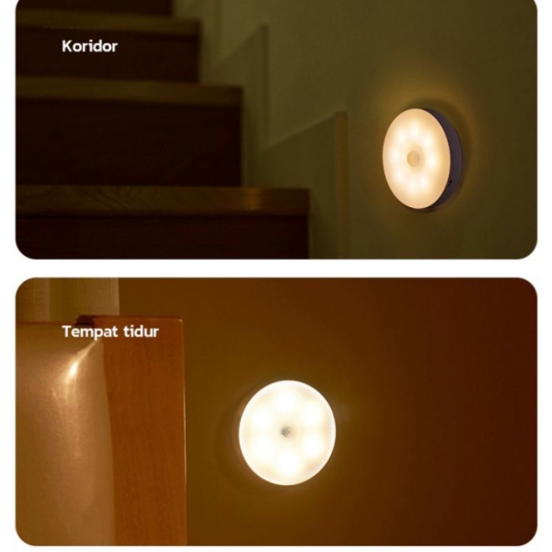 Lampu Led Dinding Sensor Gerak / Lampu Nyala Otomatis Tanpa Saklar / Lampu Tidur Sensor Gerak Otomat