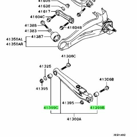 BUSHING ARM KARET BOS SAYAP ARM BELAKANG OUTLANDER SPORT