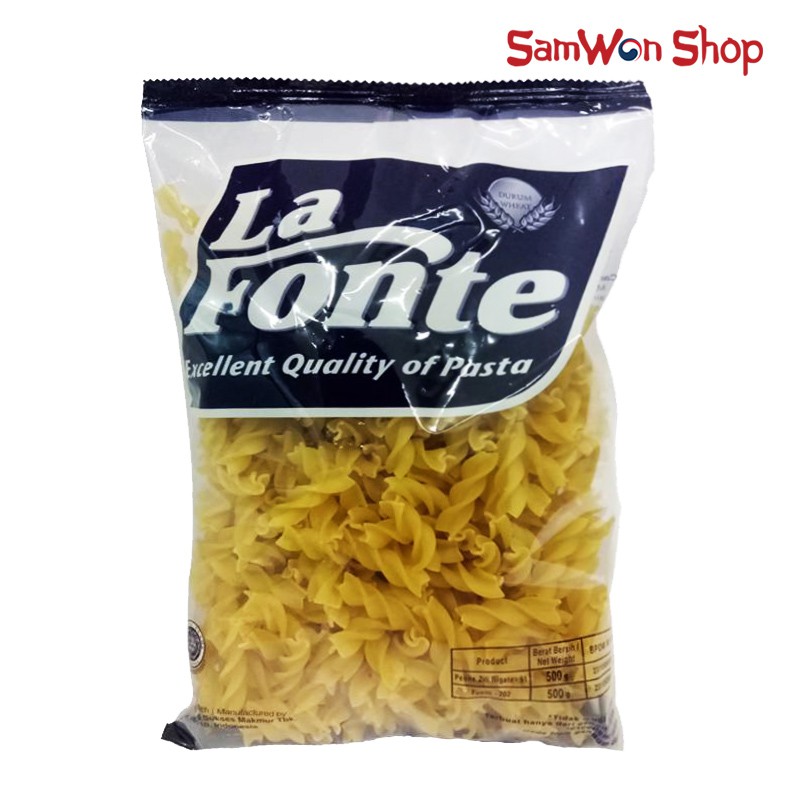 

LA FONTE FUSILLI NO.202 500 GR - LAFONTE MAKARONI SPIRAL PASTA SEHAT LEZAT