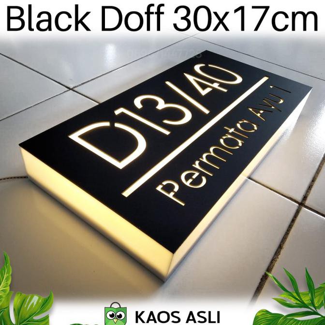 Papan Nomor Rumah Lampu Led Acrylic Hiasan Teras Rumah Akrilik - Neon Box 30X17