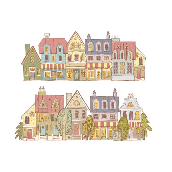 Old Town Clipart Collection