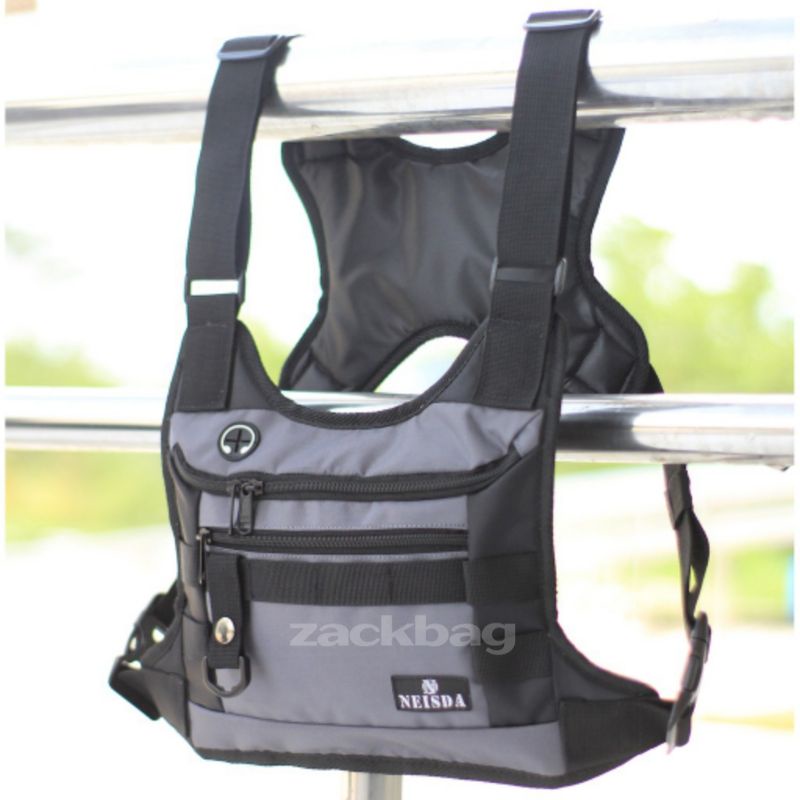 Tas dada pria tactical Chest bag rig Neisda black V2