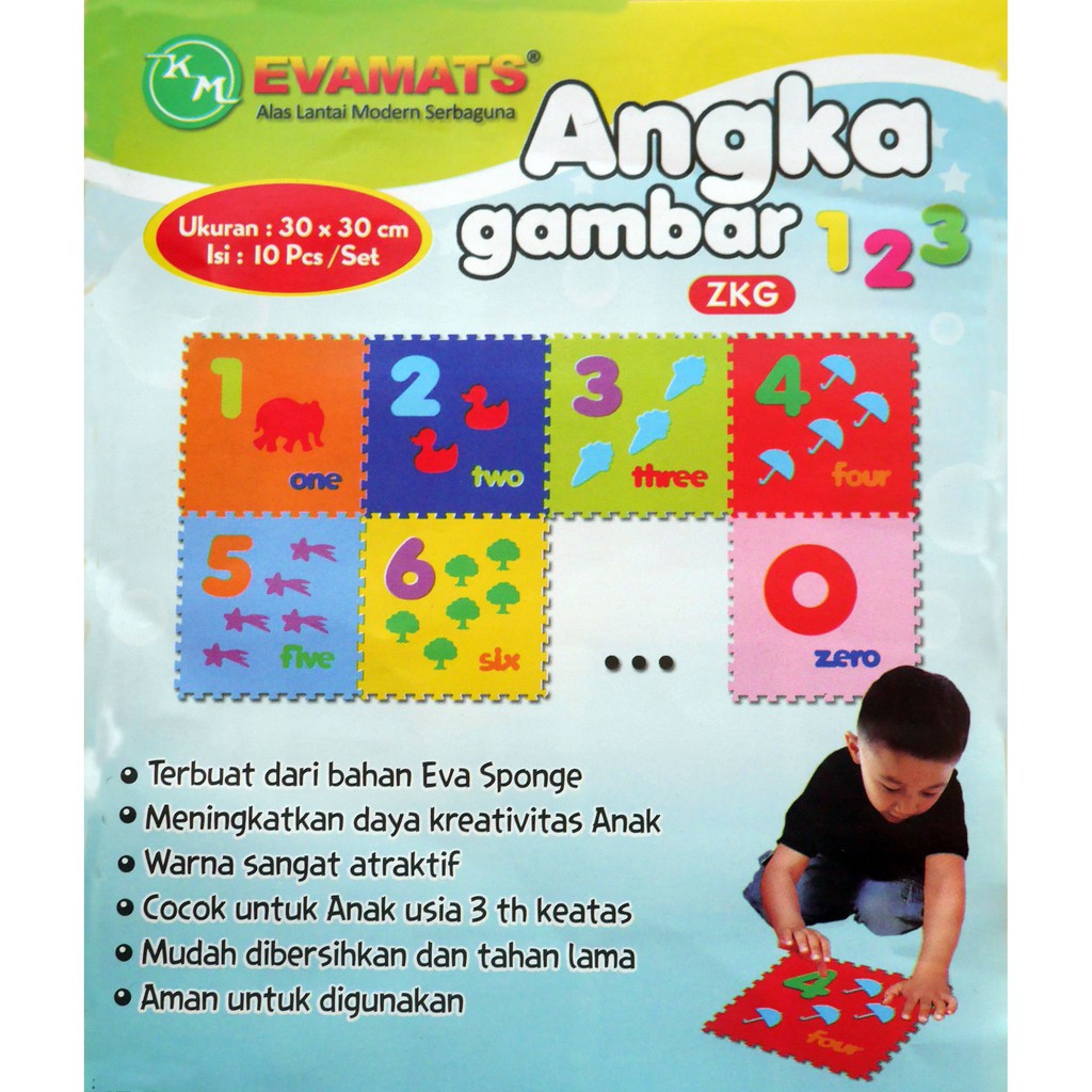 Puzzle Evamat Angka Gambar isi 10 ASOKA