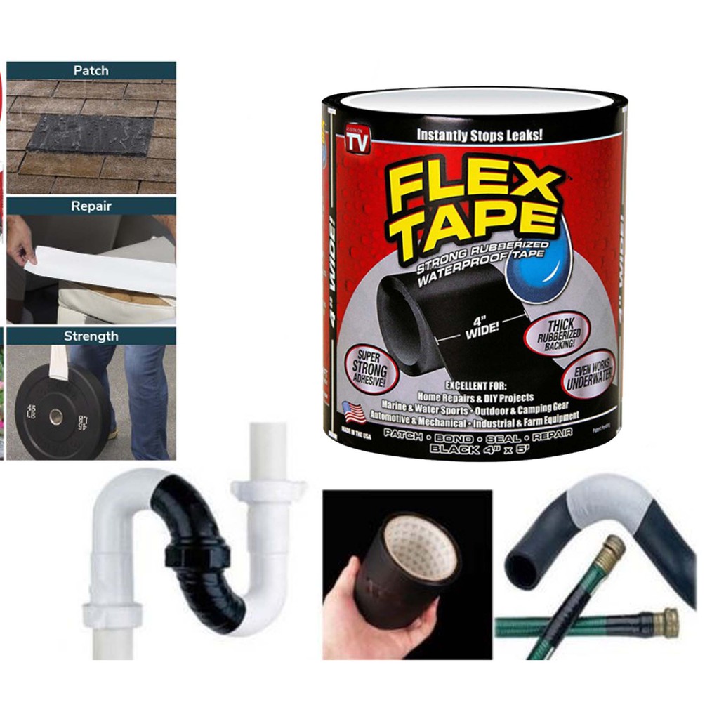 Lakban Flex Tape 4 Inch - Solasi Perekat Kuat Waterproof Serbaguna Lem Super Ajaib Rubberized